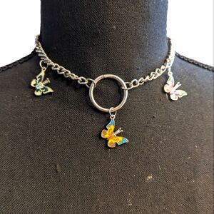 🌈 Rainbow Butterfly Choker Necklace